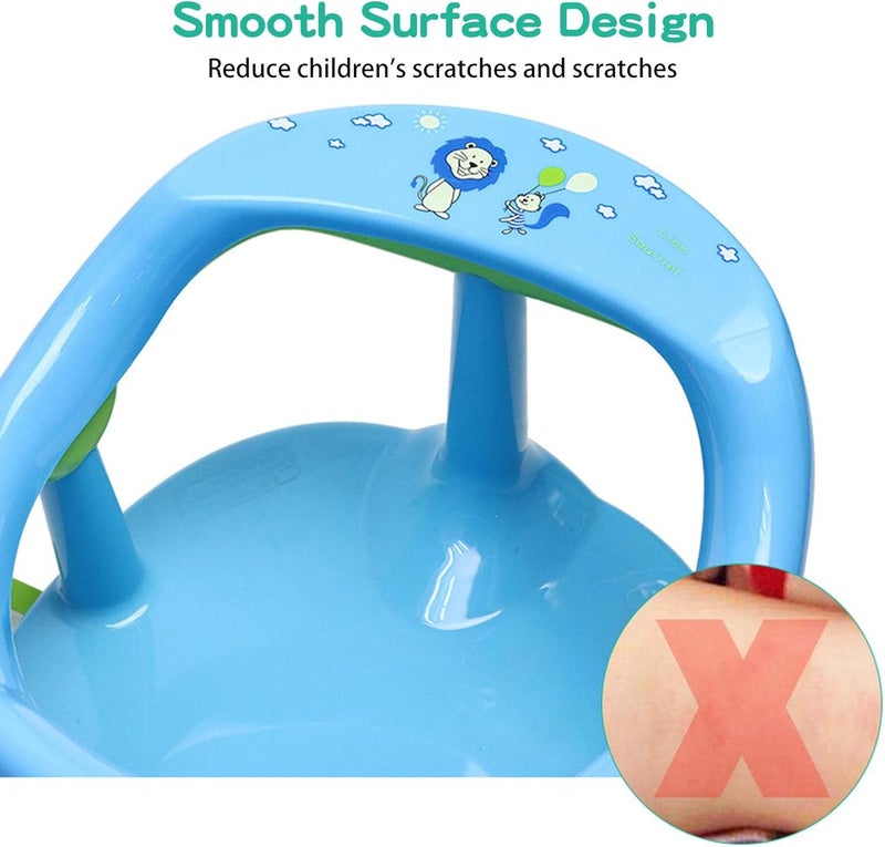 woobles Bath Seat Baby Bath Chair Smooth Safe Baby Shower Chairs With Backrest & Suction Cups For Tub Sitting Up, Non-slip And Comfortable Toddler Bathtub Seat For 6-18 Months Old Babies Infants - Image 5